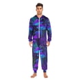 thumbnail image 3 of FORMRS Onesies Pajama for Adults Unisex Hoodie Winter Jumpsuit One Piece Sleepwear, Sizes S-2XL, Night Mushrooms Pattern, 3 of 7