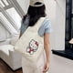 thumbnail image 3 of Women's Aesthetic Canvas Tote Bag, Small Cute Reusable Cotton Cloth Crossbody Bag Handbag for Work & Shopping, 3 of 4