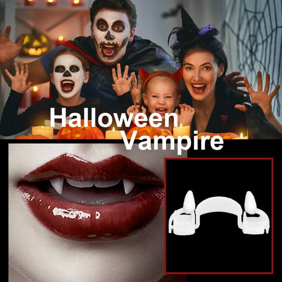 Retractable Vampire Fangs Scary Halloween Costume Teeth for Party Dance Props Accessories (1pc)