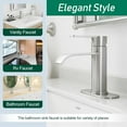 thumbnail image 6 of Waterfall Bathroom Faucet Brushed Nickel, Single Handle 1 or 3 Hole Modern Sink Faucet with Deck Plate & Pop-Up Drain, Vanity Washbasin Tap, 6 of 7
