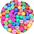 thumbnail image 1 of 200 Pcs Perles Rondes Colorées pour Fabrication de Bijoux pour Enfants DIY, Lettres, 1 of 7