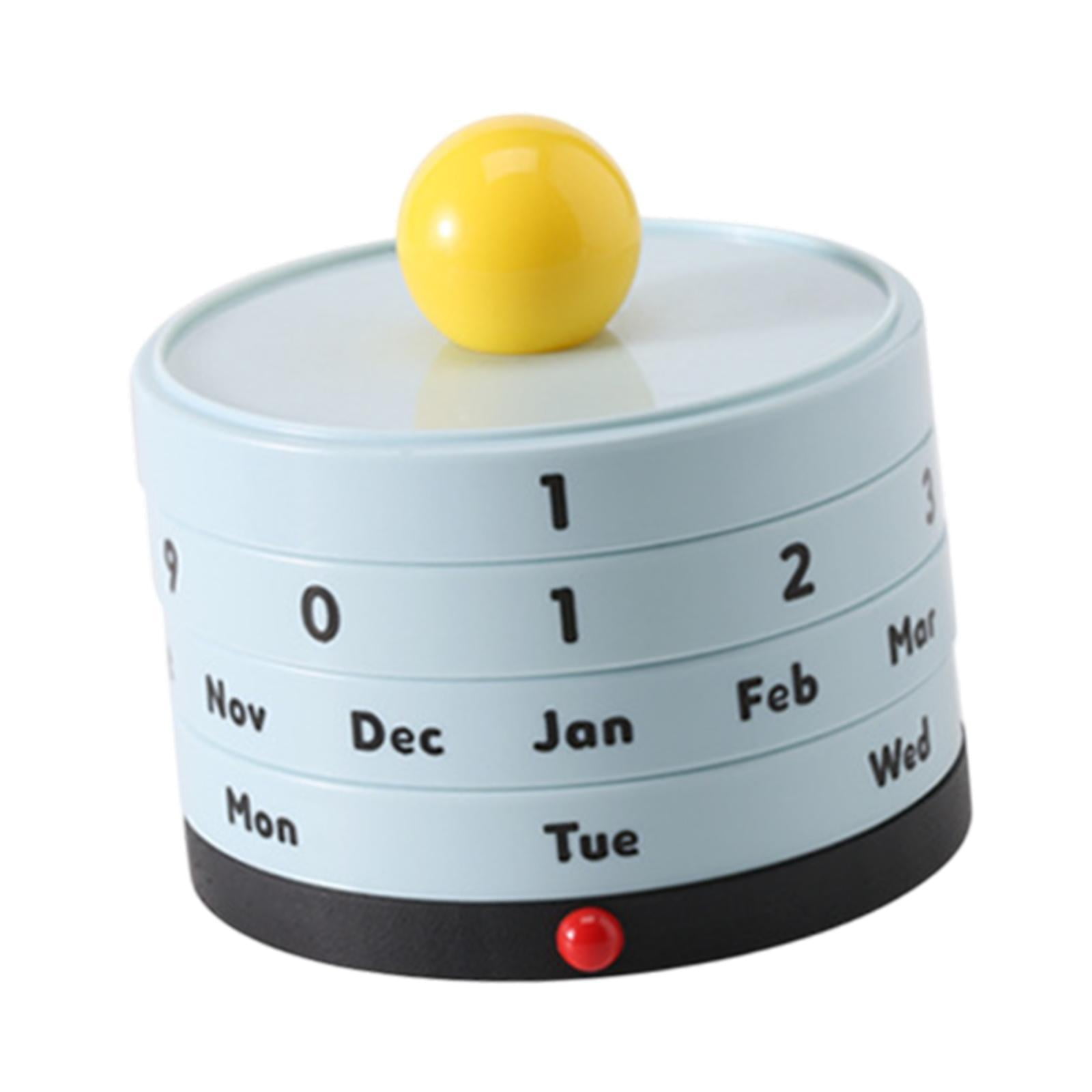 Zxpjkyu Desk Calendar Perpetual Calendar Desktop Accessory Small Cute Decoration Modern blue
