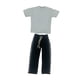 thumbnail image 4 of Conjunto de pantalón de manga corta casual a escala 1/6, ropa en miniatura, ropa deportiva realista. en blanco y negro, 4 of 9