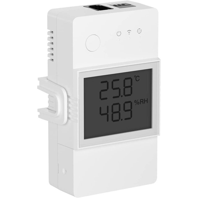 Interruptor inteligente WiFi inalámbrico TH Elite 16A con medición de temperatura y zumbido para Smart Home, compatible con Alexa, Google Home, IFTTT, control remoto a través de la aplicación, no requ JFHHH pequeña