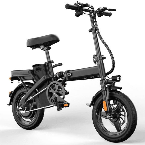 Folding Electric Bike for Adults, 14" Foldable E-Bike with 500W Motor, Commuter Mini Ebikes with 48V Removable Battery, Electric Bicycle with 25 Miles PAS Range