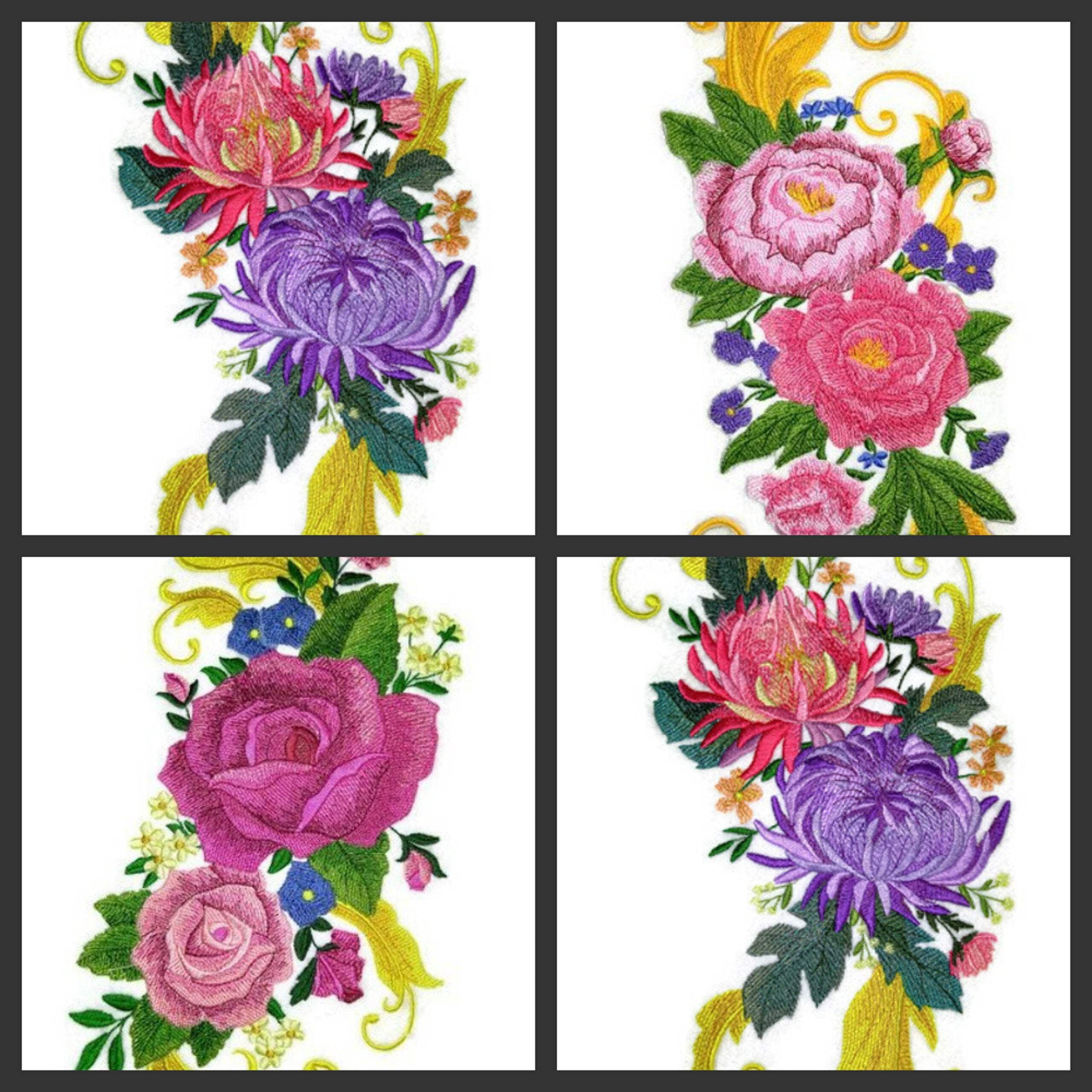 Beyondvision Custom Flower Realistic Gladiolus Spray Embroidered Iron on/Sew Patch (64.58" x 11.74")