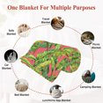 thumbnail image 6 of Green Tropical Leaves Throw Blanket, Flannel Fleece Blanket with Striped Design for Couch, Summer Palm Botanical Pink Soft Breathable All Season Plush Blankets for Loveseat Sofa Bed 60"x80", 6 of 8