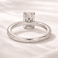 thumbnail image 2 of Jewelerix 1.15 CT Radiant Cut Moissanite Engagement Ring with Pavé Band in 14K White Gold Vermeil Solitaire Promise Ring for Women, 2 of 3