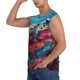 thumbnail image 3 of Balery Colorful Ocean Sea Turtle Camisetas sin mangas para hombre, absorbe la humedad y protege contra el mal olor.-X-Large, 3 of 7