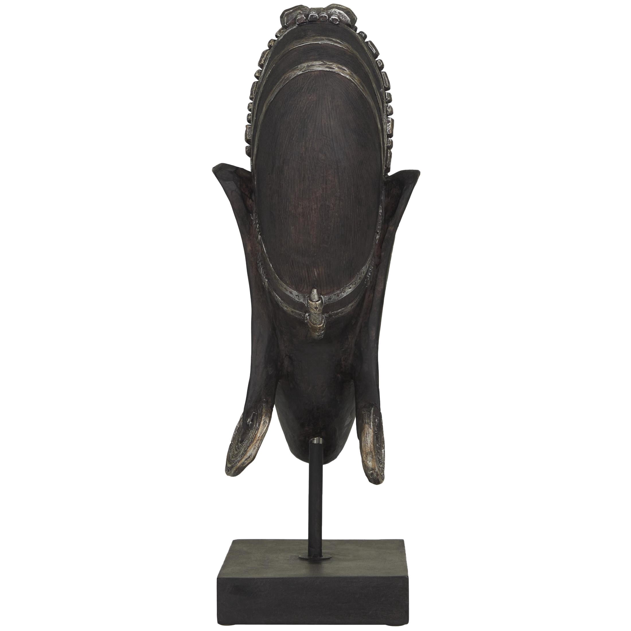 5" x 16" Black Polyresin African Woman Sculpture, by DecMode