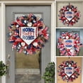 thumbnail image 2 of Youweixiong 4th of July Decoration Patriotic Wreath for Front Door USA Flag Red White and Blue Grapevine Wreaths, 2 of 6