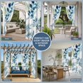 thumbnail image 5 of 2 Panels Outdoor Curtains for Patio Waterproof 54"x84" Navy Blue Leaves Weatherproof Privacy Outsides Curtains, Summer Botanical Farmhouse Watercolor Leaf Grommet Thermal Drapes for Cabana Porch, 5 of 8