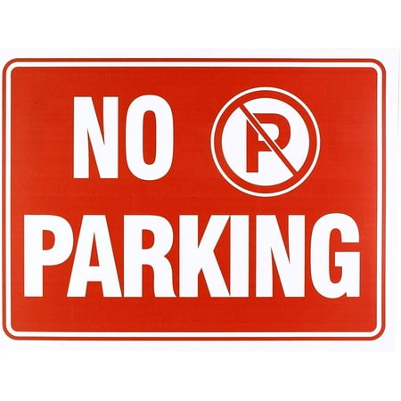 

IIT No Parking Sign 9 x 12 Inch - 4 Pack White and Red