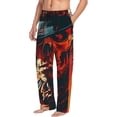 thumbnail image 2 of Uemuo 60s Western Skull Cowboy Pattern Men's Wide Leg Palazzo Lounge Pants with Pockets Light Weight Loose Comfy Casual Pajama Pants-Medium, 2 of 9