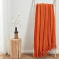 thumbnail image 3 of Home Soft Things Reversible Tweed Throw Blanket, Super Soft & Cozy - Burnt Orange, 60x80", 3 of 9