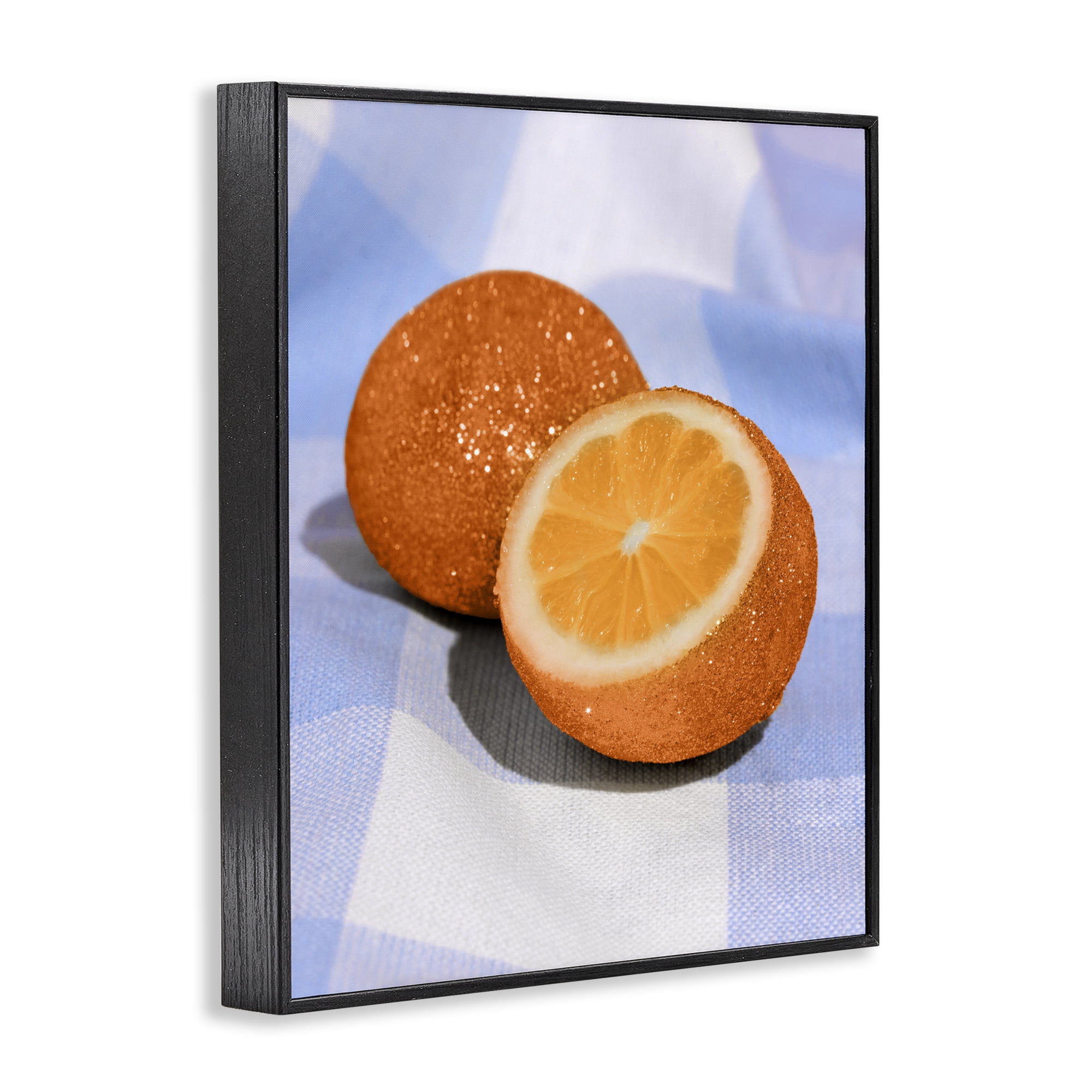 Stupell Industries Glimmer Orange on Blue Black Framed Giclee Art, design by LISH Creative