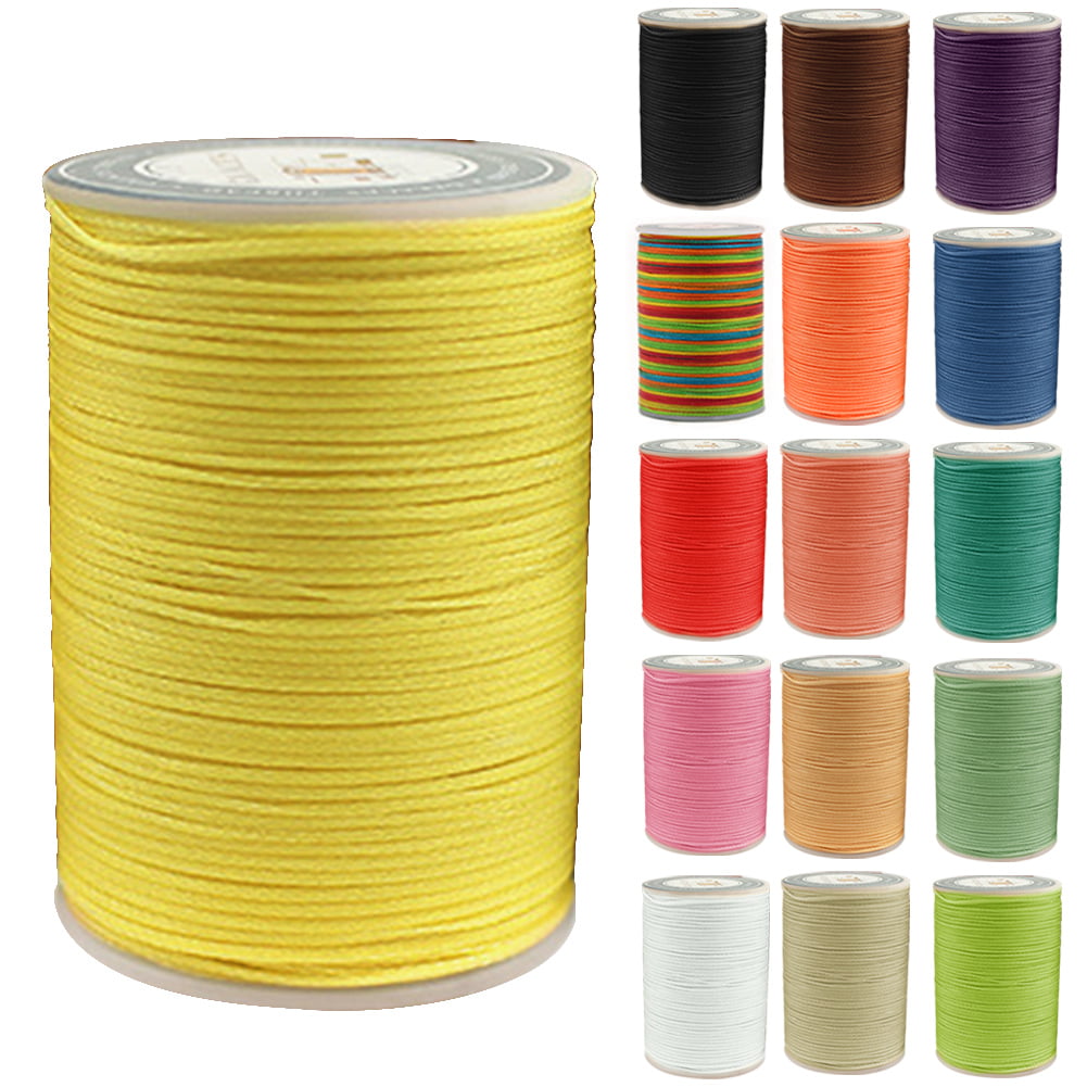 Waxed Thread 0.8mm 90m Polyester Cord Sewing Machine Stitching For Leather Craft