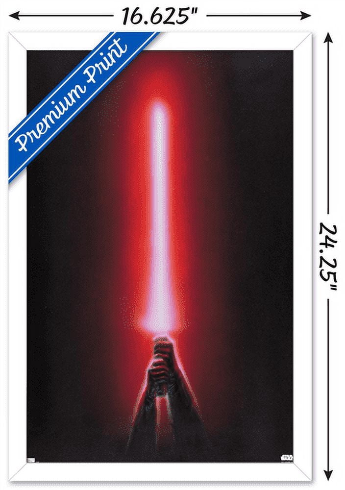 Star Wars: Original Trilogy - Red Lightsaber Wall Poster, 14.725" x 22.375", Framed