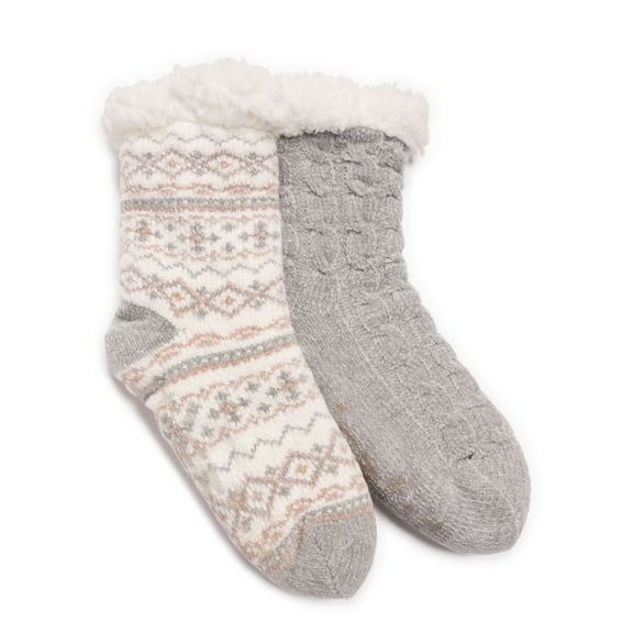 MukLuks Women's Chenille Cabin Socks-2 Pack, Assorted Sizes and Colors