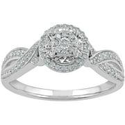 Angle View: 1/5 Carat T.W. Diamond Bypass Sterling Silver Promise Ring