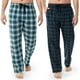 thumbnail image 1 of Pantalón de pijama tejido Fruit of the Loom para hombre, a cuadros, azul marino, 1 of 5