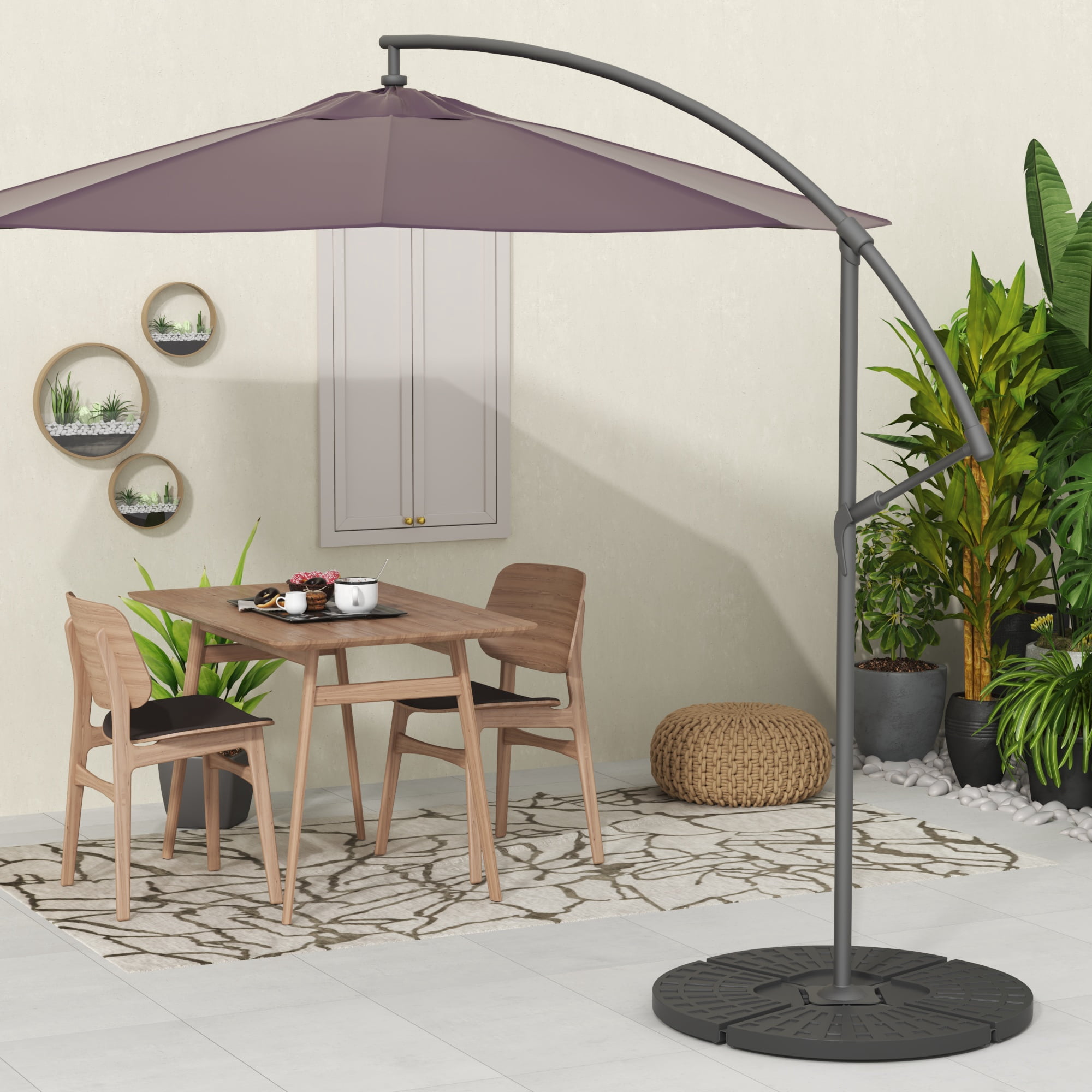 Prime Garden 4 Pieces Umbrella Base Stand Heavy Duty,Black