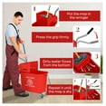 thumbnail image 4 of Mop Bucket with Wringer on Wheels for Floor Cleaning, 21 Quart, Separate Dirty and Clean Water, Red, 4 of 9