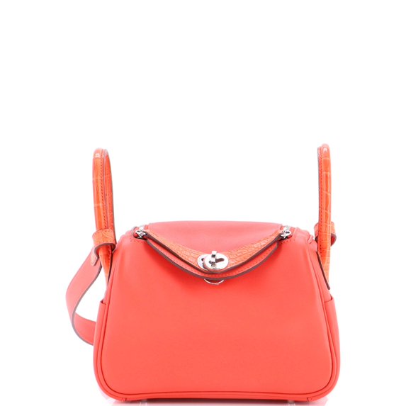 Pre-Owned Bicolor Touch Lindy Bag Swift with Matte Alligator Mini By Rebag