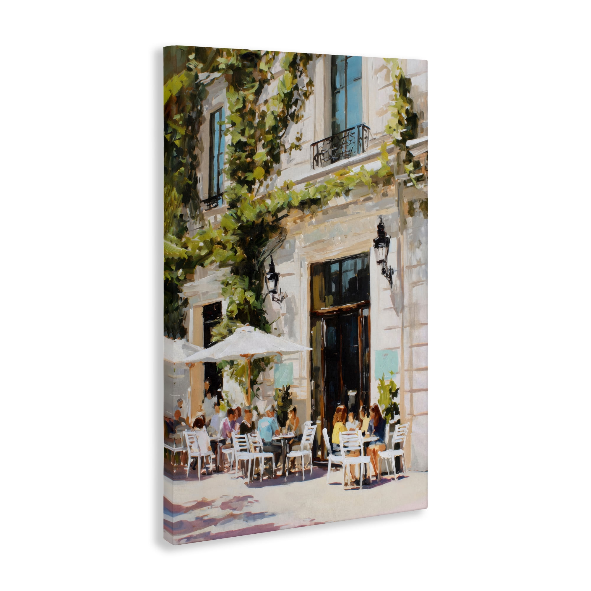 Stupell Industries Streetside Cafe Terrace with Ivy Canvas Wall Art, design by Petal Prints Design