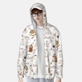 thumbnail image 4 of Kll Coffee Print Men'S Women’s Upf 50+ Sun Protection Outdoor Hoodie Jacket Long Sleeve Fishing Hiking Performance Shirt- Medium, 4 of 8