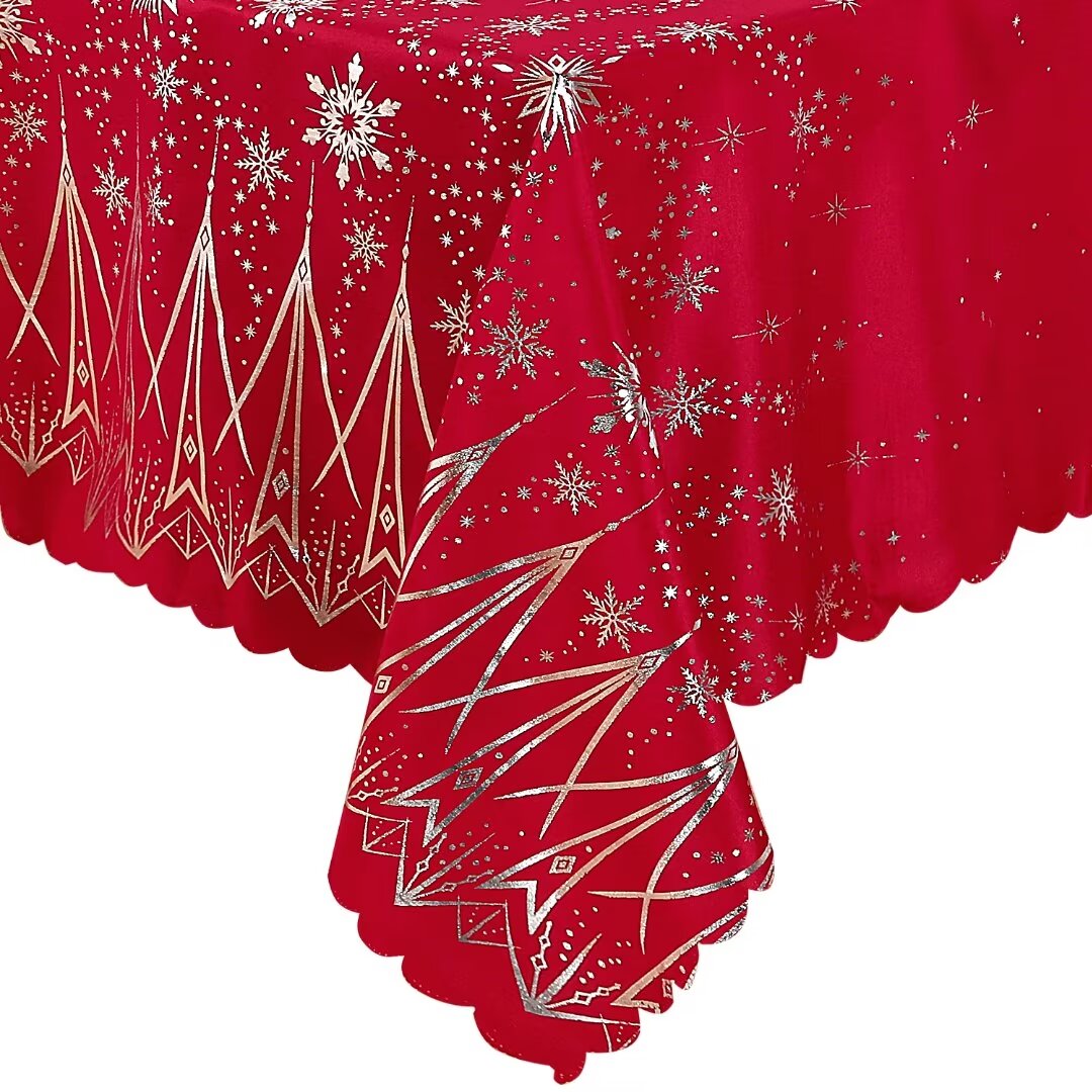LUSHVIDA Christmas Tablecloth, 60" x 84" photo 4