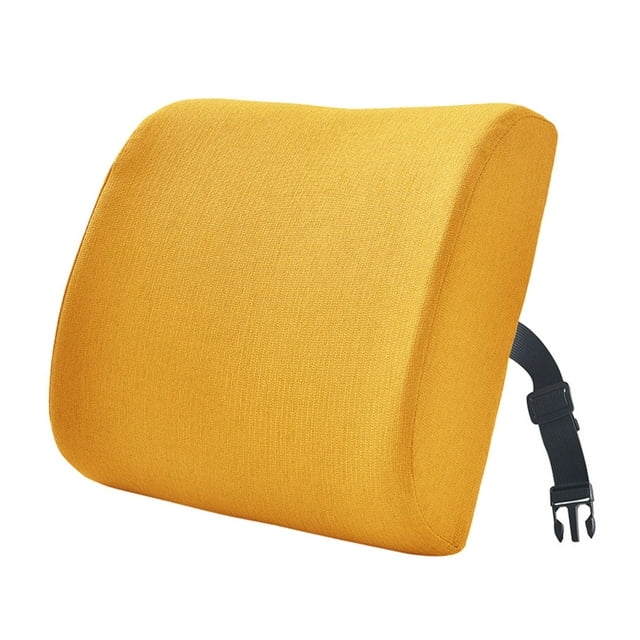 Transemion Relieve Back Pain Memory Cotton Lumbar Support Pillow Wide Application golden 33x32x10cm 1Set