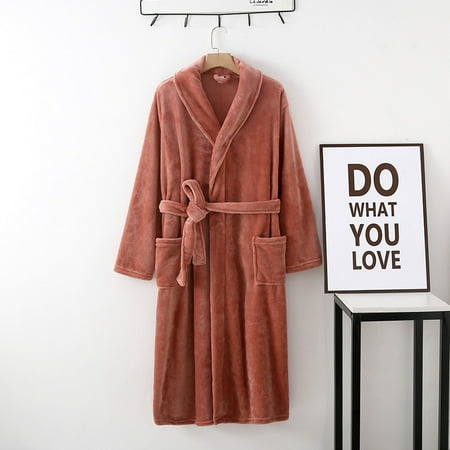 

Kayannuo Pajamas Clearance Women s Fashion Robe Bathrobe Lengthening Keep Warm Lapel Same Style For Men And Women Long Sleeve