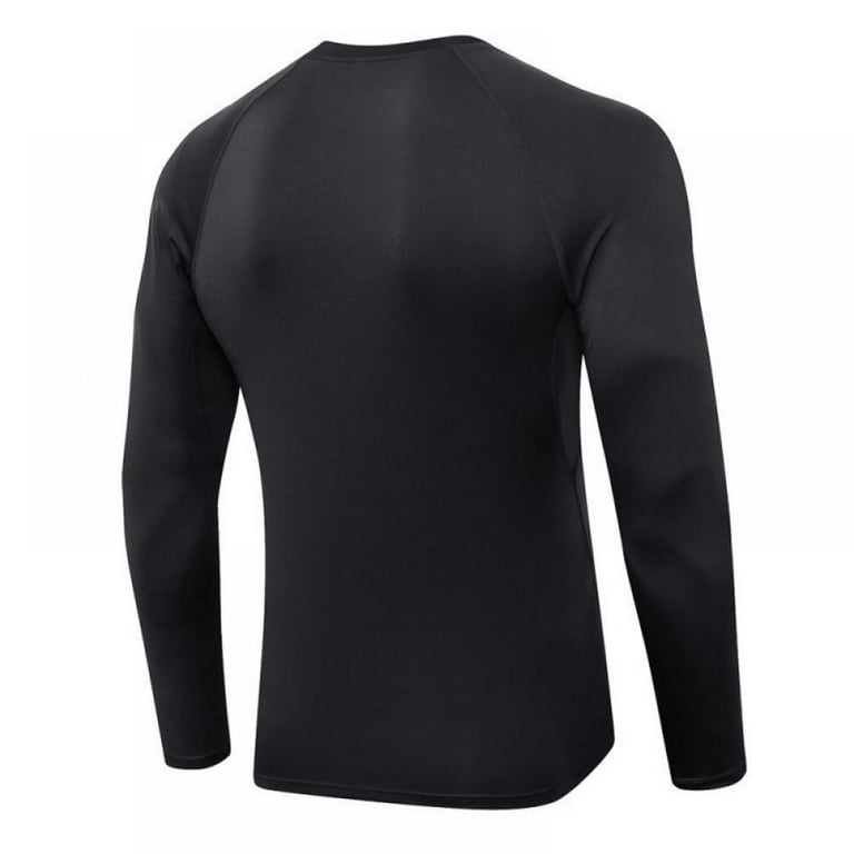 Mens Compression Under Base Layer Top Long Sleeve Tights Sports Running  T-shirts blue XXL 