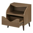thumbnail image 4 of Furniture of America Barr 1-Drawer and 1-Shelf Wood Teen Nightstand with Angled Legs, Walnut, 4 of 10