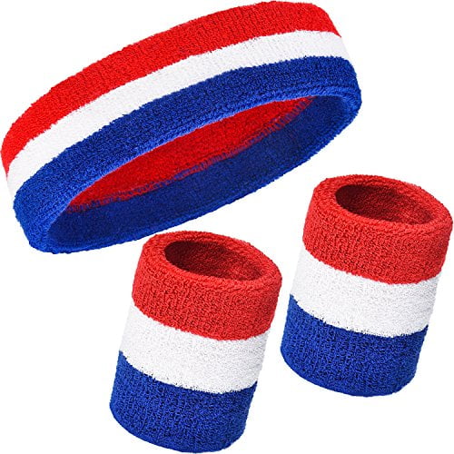 WILLBOND 6 Inch Wrist Sweatband Sport Wristbands Elastic Athletic Cotton Wrist Bands for Sports 2 Pieces 
