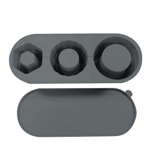 Moldes para cubitos de hielo de silicona de 3 rejillas con tapa, moldes para cubitos de hielo de cilindro hueco para bandejas de hielo de 30 a 40 oz, accesorios para moldes con forma de hielo