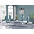 thumbnail image 2 of 5 Piece Dining Set with Circular Glass Table and Silver Stainless Steel Accents, 2 of 4