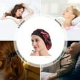 thumbnail image 1 of Gorro de satén elástico para dormir, ideal para quimioterapia y cuidado del cabello, color morado, diseño cómodo para mujeres., 1 of 6