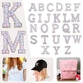 thumbnail image 2 of Hearth & Gear Letter Patch Set Of Pearl Rhinestone Shiny Pearl Letter Patch Clothes Applique Imitation Pearl Letter Patch (Colorful) DIY Letter Sticker A Stickers Thick Decal Science Stickers for, 2 of 7