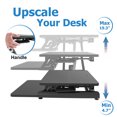 thumbnail image 3 of Adjustable Sit-Stand Desk Riser | 35" Wide Surface | 35 lbs Capacity | Ergonomic Height Range (4.3"–19.3") | Removable Keyboard Tray | Non-Slip Base | Minimal Assembly | Wood & Metal Construction, 3 of 9