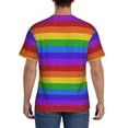 thumbnail image 3 of Vsdgher Colorful Glitter Rainbow Print Men's Dry Fit Mesh Athletic Shirts Moisture Wicking Tennis T-Shirt Tops, 3 of 9
