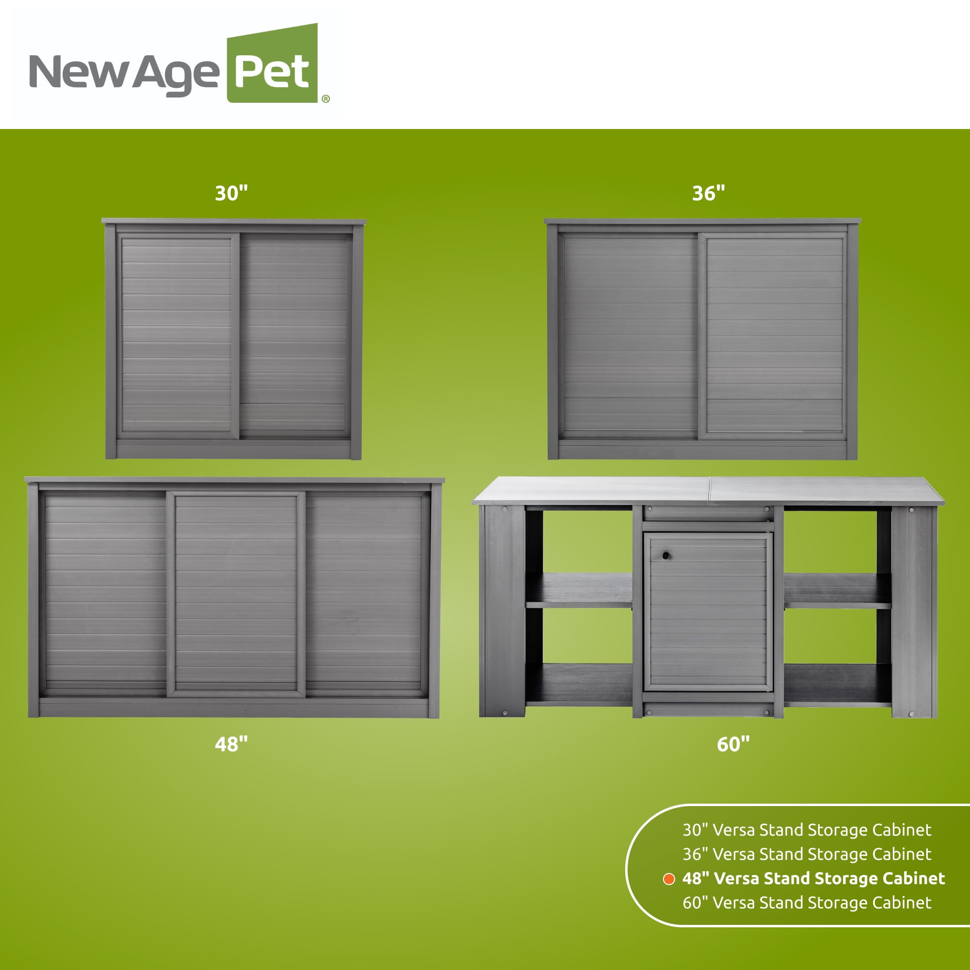 New Age Pet® ECOFLEX® 49" Storage Cabinet for Reptile Food and Substrate Storage