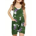 thumbnail image 2 of ATOGUTA Romper for Girls Summer Clothes Sleeveless Spaghetti Strap Loose Kids Shorts Overalls with Pockets Green, Size 5T-14, 2 of 3