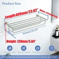 thumbnail image 3 of 24 inch Towel Shelf with Double Towel Bars,Towel Rack for Bathroom,SUS 304 Stainless Steel Wall Mount Towel Holder Storage,Brushed Nickel, 3 of 10