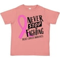 thumbnail image 3 of Inktastic Never Stop Fighting Breast Cancer Awareness Boys or Girls Toddler T-Shirt, 3 of 5