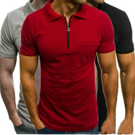Men's Slim Fit Polo Shirts Short Sleeve Casual Golf T-Shirt Jersey Tops (Best Slim Fit Golf Shirts)