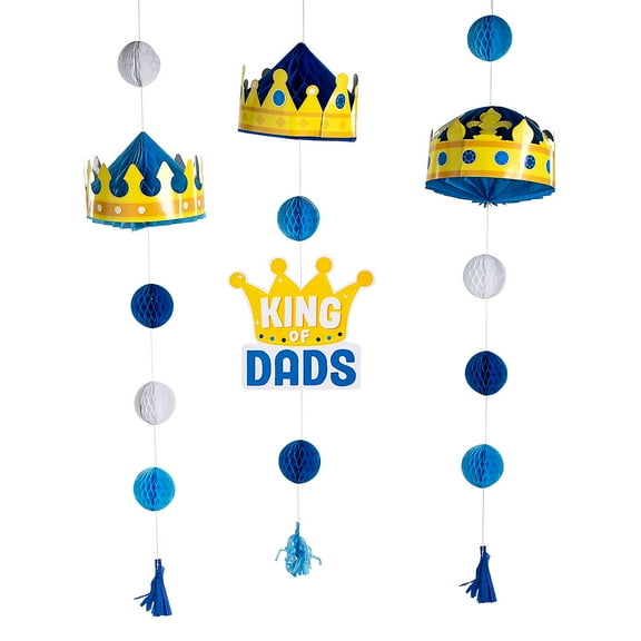 Fun Express Father’s Day Crowns Tissue Paper Hanging Decorations - 3 Pc.