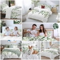 thumbnail image 5 of Rat Tailings Bedding Duvet Cover Set King Size 4 Pieces Green Plants Leaf Farmhouse Soft Twill Plush Quilt Cover, Include 1 Duvet Cover 1 Flat Sheet And 2 Pillow, 5 of 7