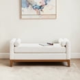 thumbnail image 2 of GZXS 51" Upholstered Boucle Bench with 2 Pillows, Modern Bedroom/Entryway Seating with Rubber Wood Frame, Easy Assembly (Ivory), 2 of 7